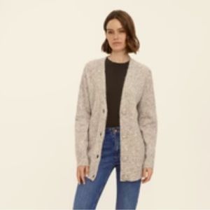 BDG By Urban Buttoned Pink/Gray Sweater Seamed Cardigan